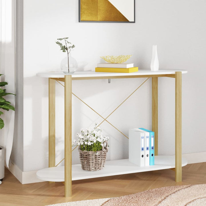 konsolbord 110x38x75 cm konstrueret træ hvid