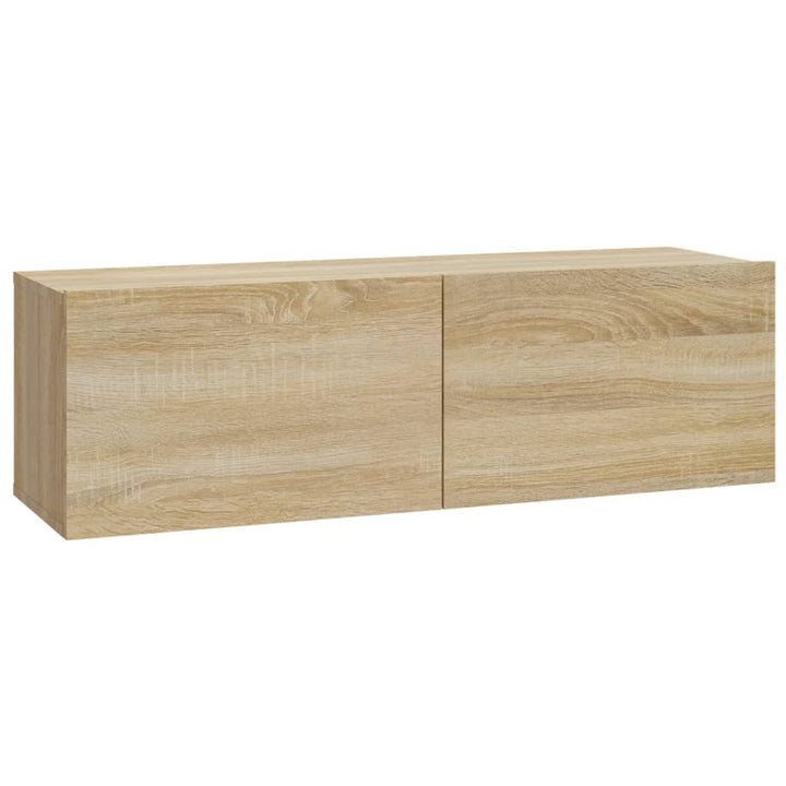 væghængte tv-skabe 4 stk. 100x30x30cm sonoma-eg
