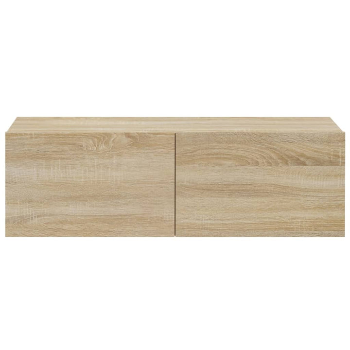 væghængte tv-skabe 4 stk. 100x30x30cm sonoma-eg