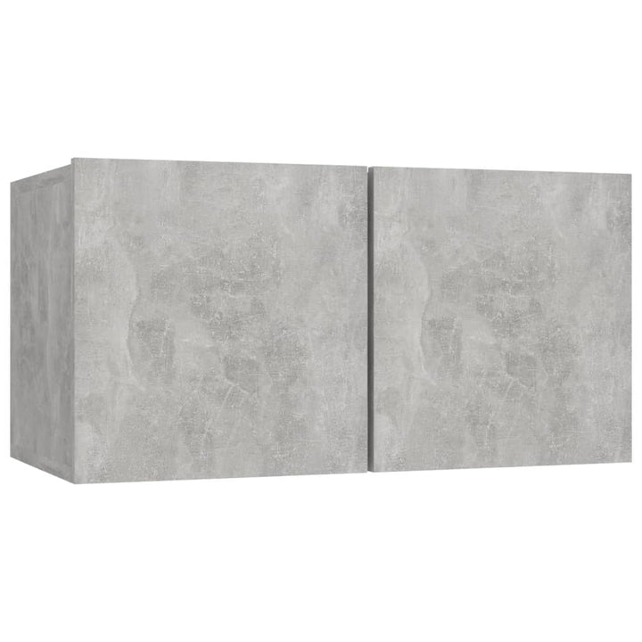 væghængt tv-bord 37x37x72 cm konstrueret træ betongrå