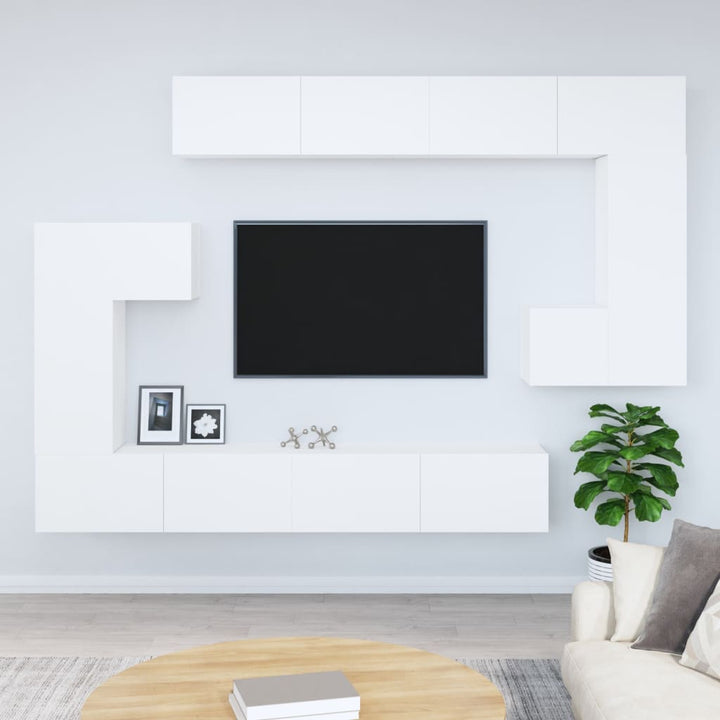 væghængt tv-bord 37x37x72 cm konstrueret træ hvid