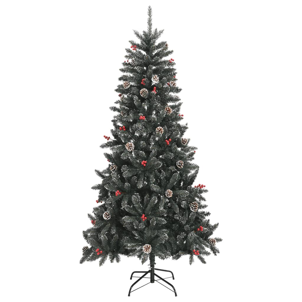kunstigt juletræ med juletræsfod 210 cm PVC grøn