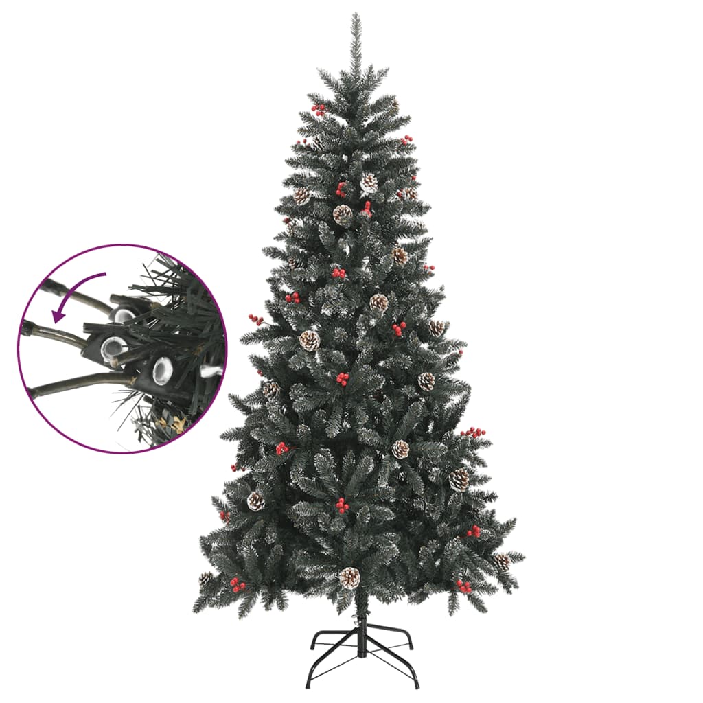kunstigt juletræ med juletræsfod 210 cm PVC grøn