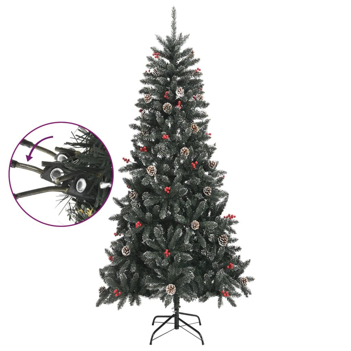 kunstigt juletræ med juletræsfod 240 cm PVC grøn