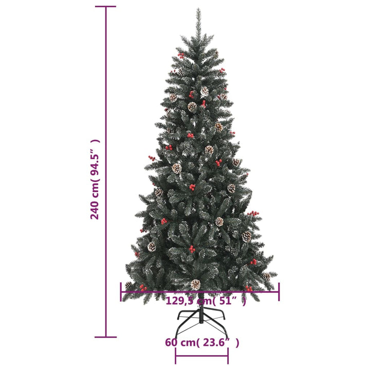 kunstigt juletræ med juletræsfod 240 cm PVC grøn