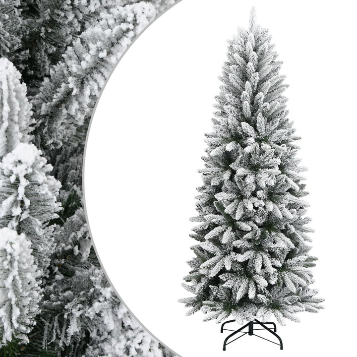 kunstigt juletræ med sne 210 cm PVC og PE