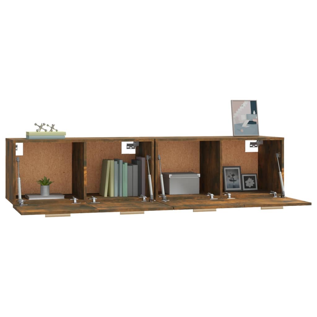 vægskabe 2 stk. 80x35x36,5 cm konstrueret træ sonoma-eg