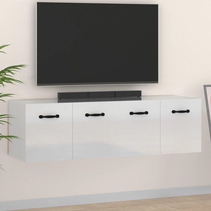 vægskabe 2 stk. 80x36,5x35 cm konstrueret træ hvid højglans