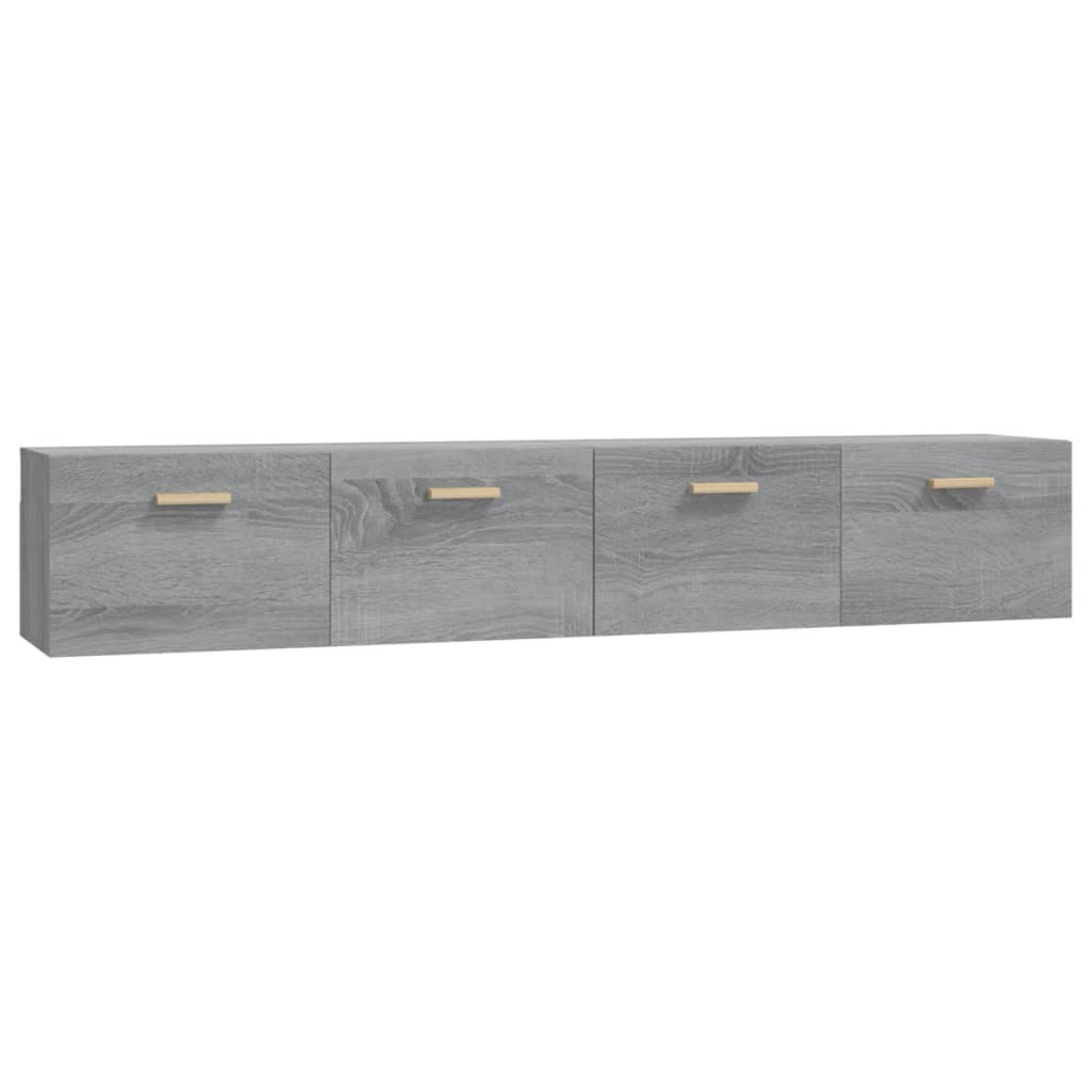 vægskabe 2 stk. 100x36,5x35 cm konstrueret træ grå sonoma-eg