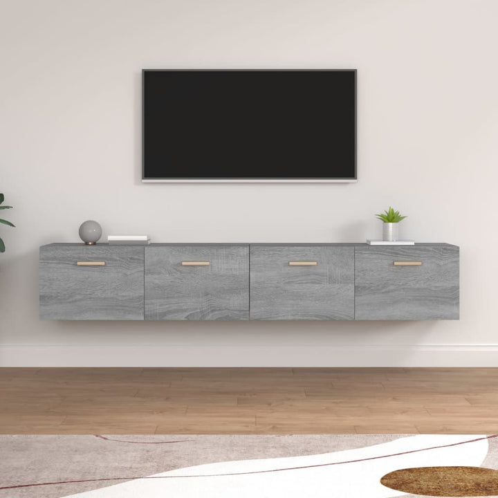 vægskabe 2 stk. 100x36,5x35 cm konstrueret træ grå sonoma-eg