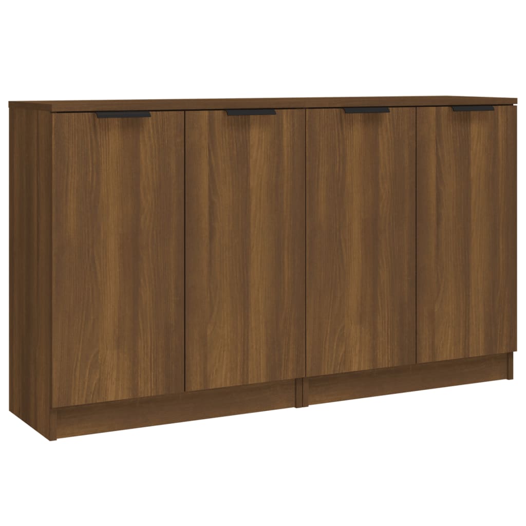 skænke 2 stk. 60x30x70 cm konstrueret træ brun egetræsfarve
