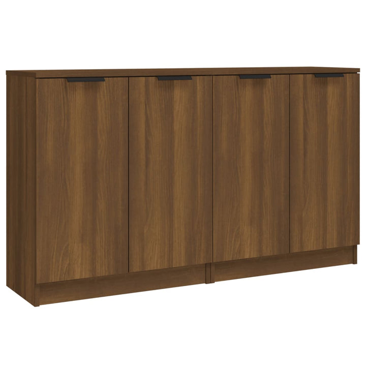 skænke 2 stk. 60x30x70 cm konstrueret træ brun egetræsfarve