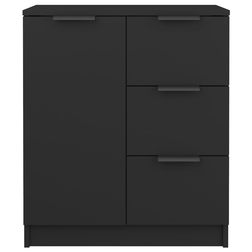 skænke 2 stk. 60x30x70 cm konstrueret træ sort