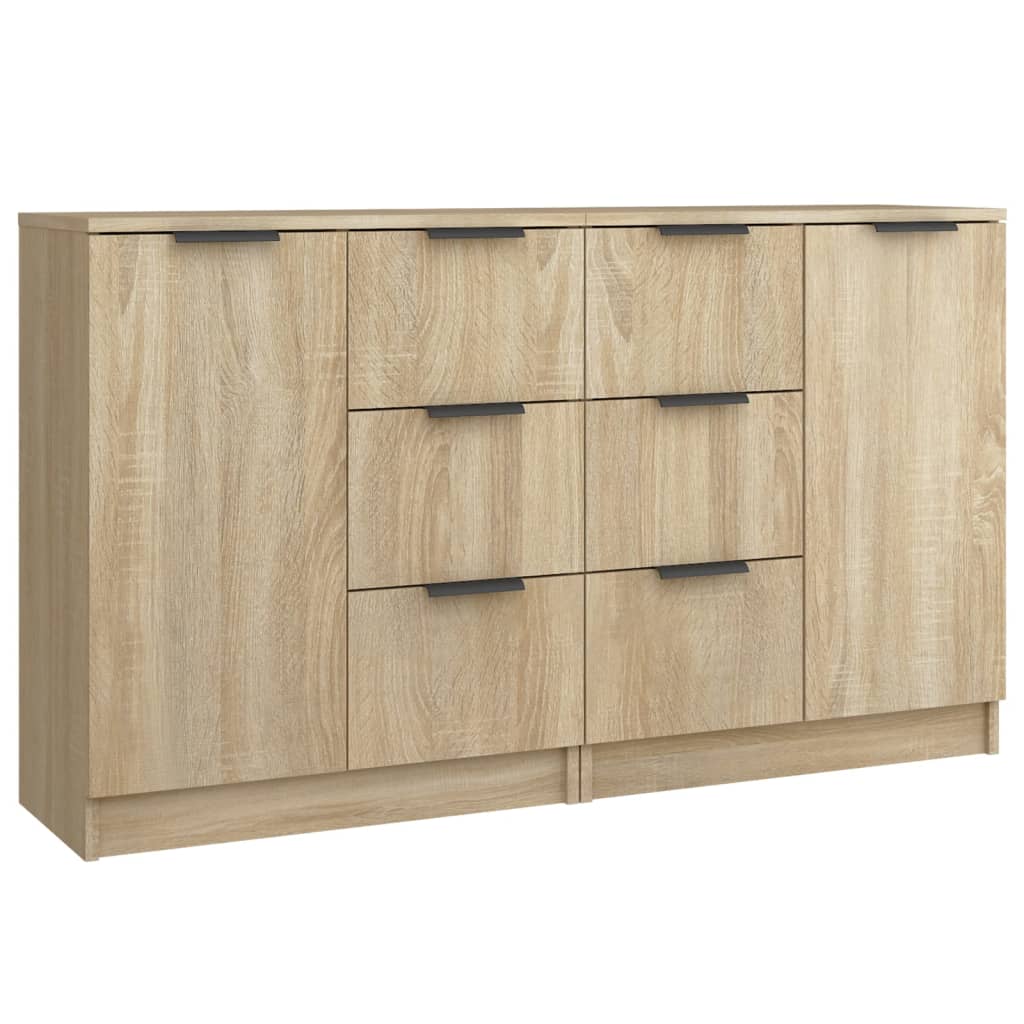 skænke 2 stk. 60x30x70 cm konstrueret træ sonoma-eg