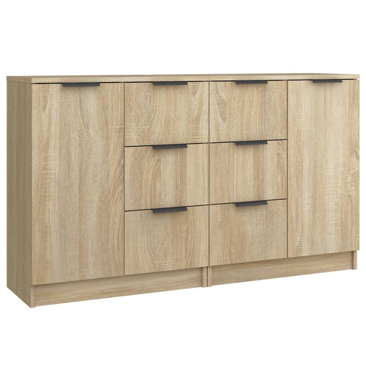 skænke 2 stk. 60x30x70 cm konstrueret træ sonoma-eg