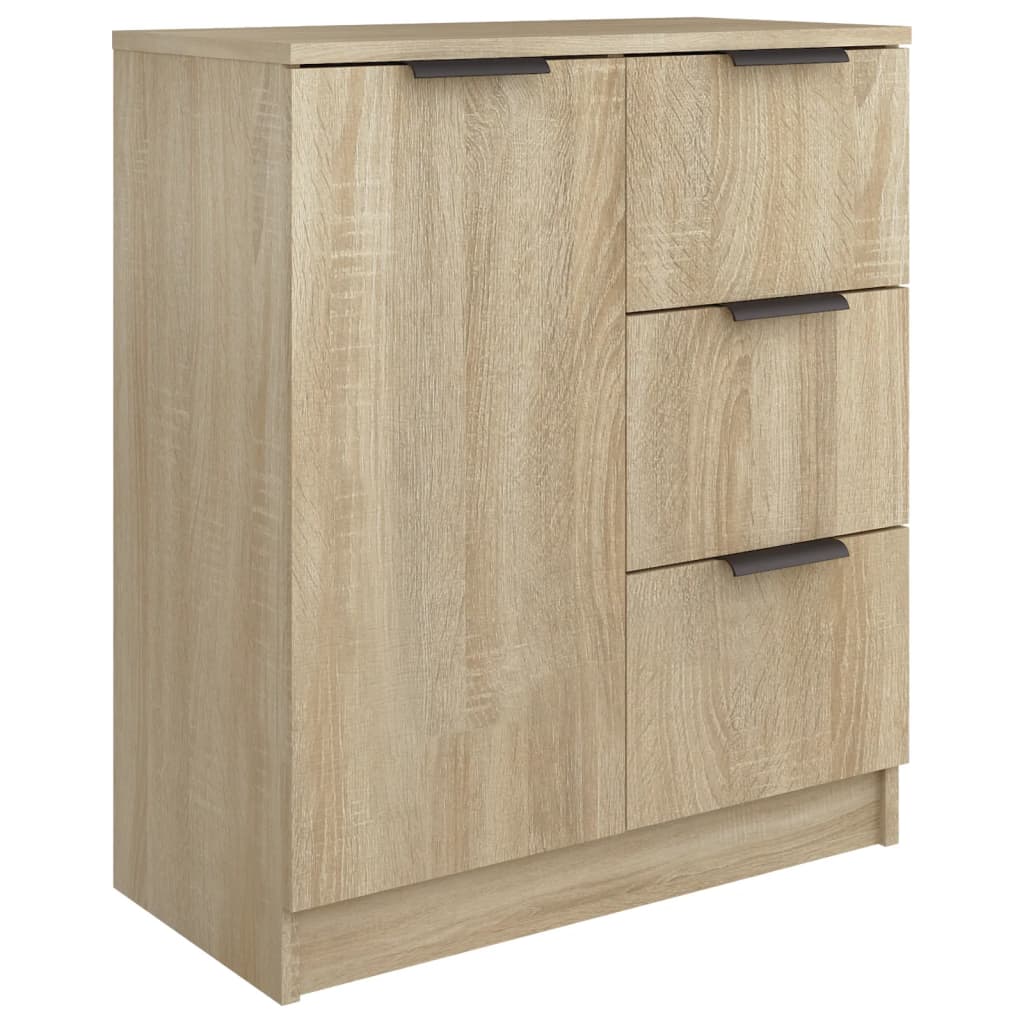 skænke 2 stk. 60x30x70 cm konstrueret træ sonoma-eg