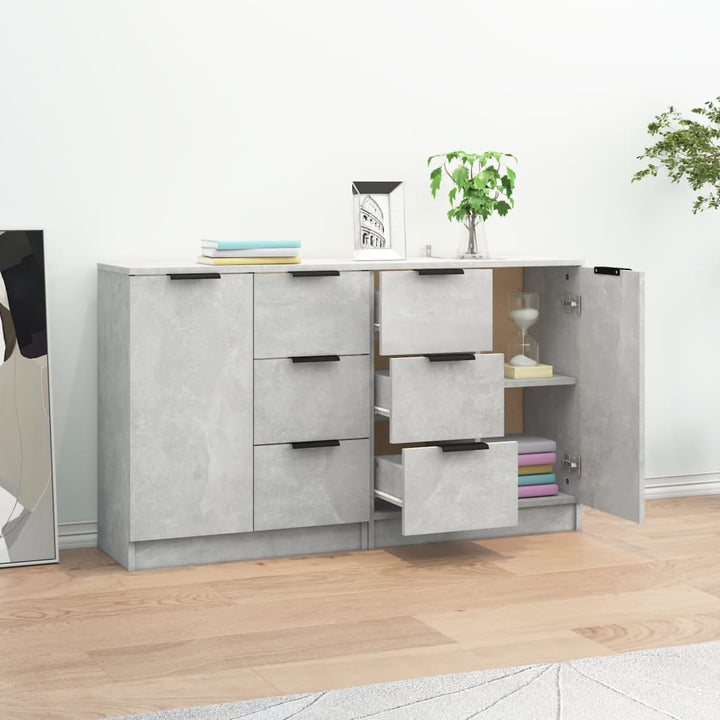 skænke 2 stk. 60x30x70 cm konstrueret træ betongrå