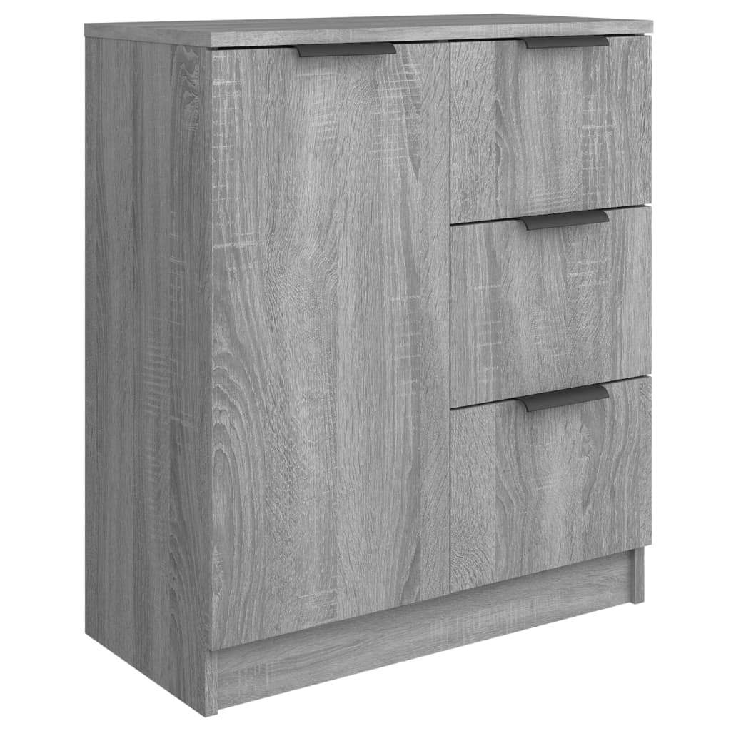 skænke 2 stk. 60x30x70 cm konstrueret træ grå sonoma-eg