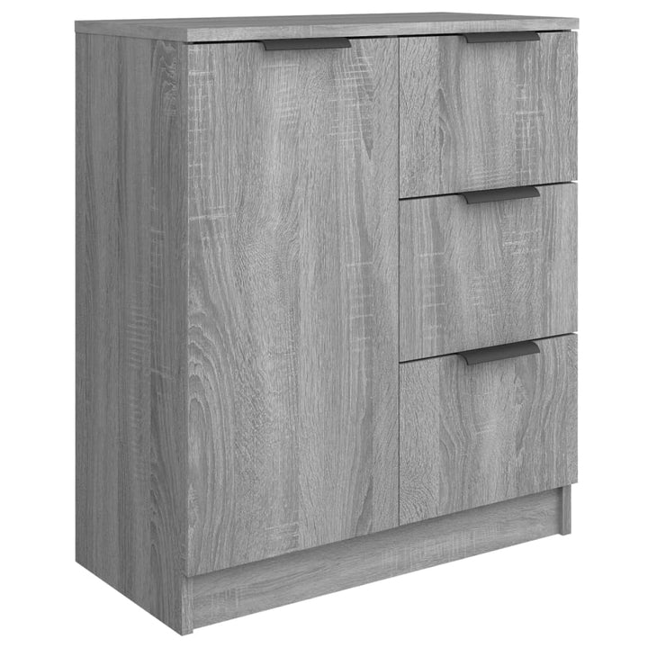 skænke 2 stk. 60x30x70 cm konstrueret træ grå sonoma-eg