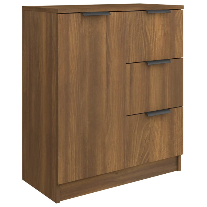 skænke 2 stk. 60x30x70 cm konstrueret træ brun egetræsfarve
