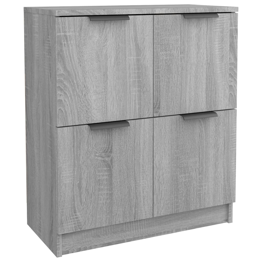 skænke 2 stk. 60x30x70 cm konstrueret træ grå sonoma-eg