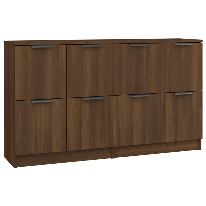 skænke 2 stk. 60x30x70 cm konstrueret træ brun egetræsfarve