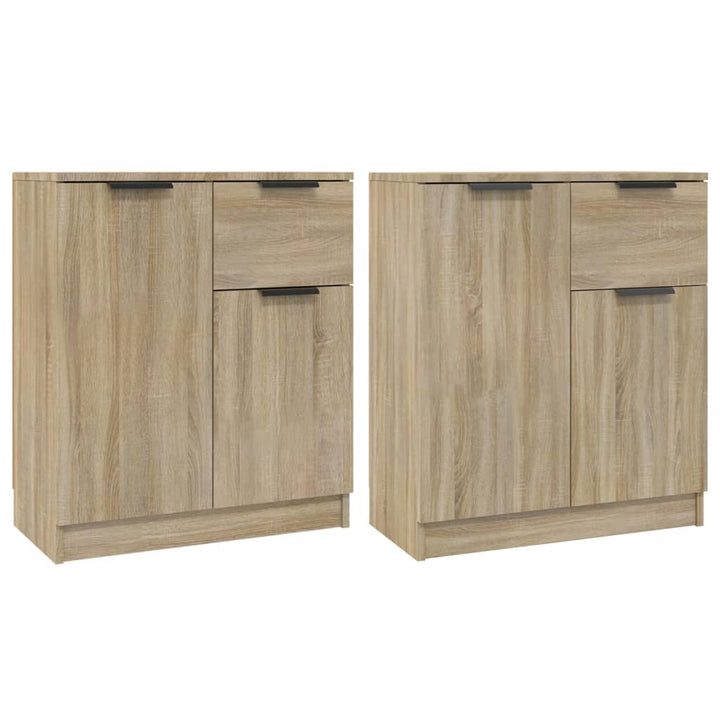 skænke 2 stk. 60x30x70 cm konstrueret træ sonoma-eg