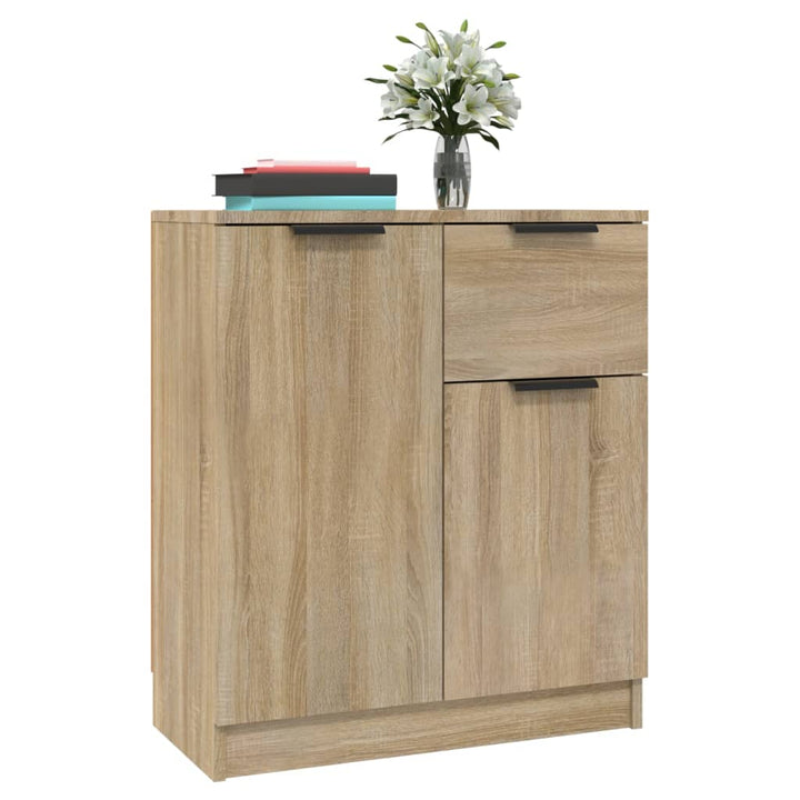 skænke 2 stk. 60x30x70 cm konstrueret træ sonoma-eg