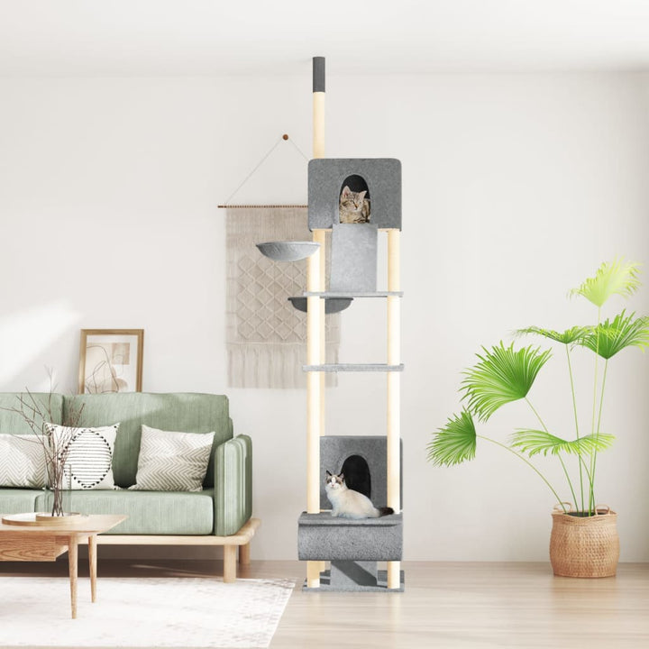 kradsetræ fra gulv til loft 277-303 cm lysegrå
