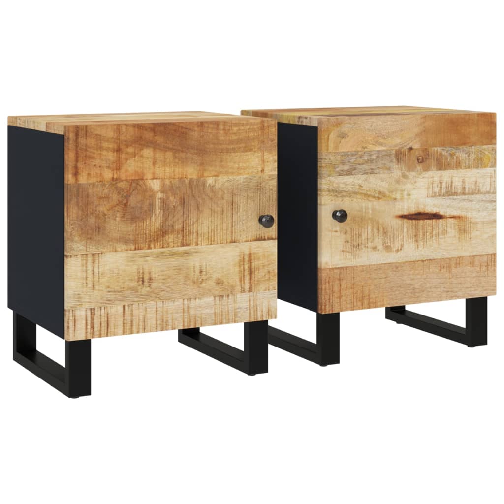 sengeborde 2 stk. 40x33x46 cm massivt mangotræ