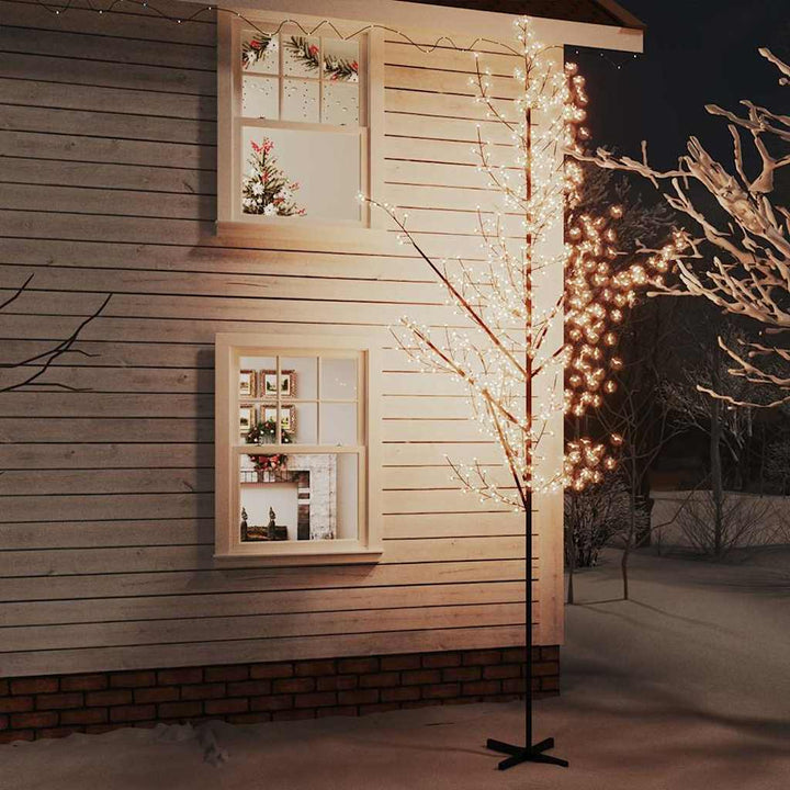 kirsebærtræ med LED-lys 400 cm 672 LED'er varmt hvidt lys