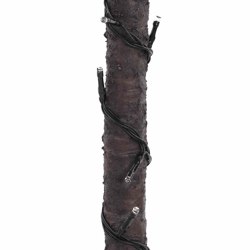 LED-palmetræ 220 cm 136 LED'er varmt hvidt lys hvid