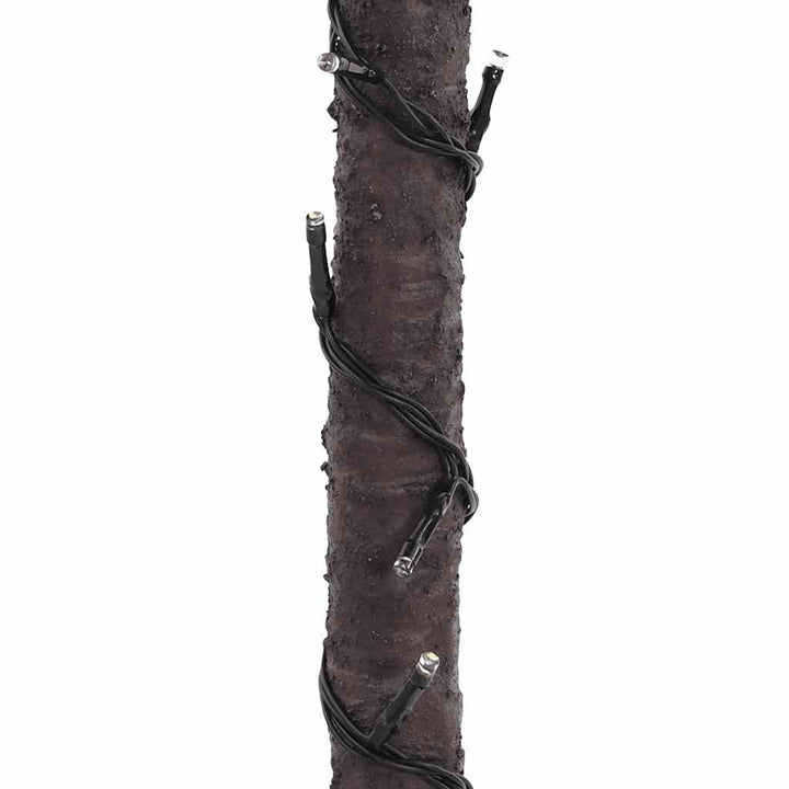 LED-palmetræ 220 cm 136 LED'er varmt hvidt lys hvid