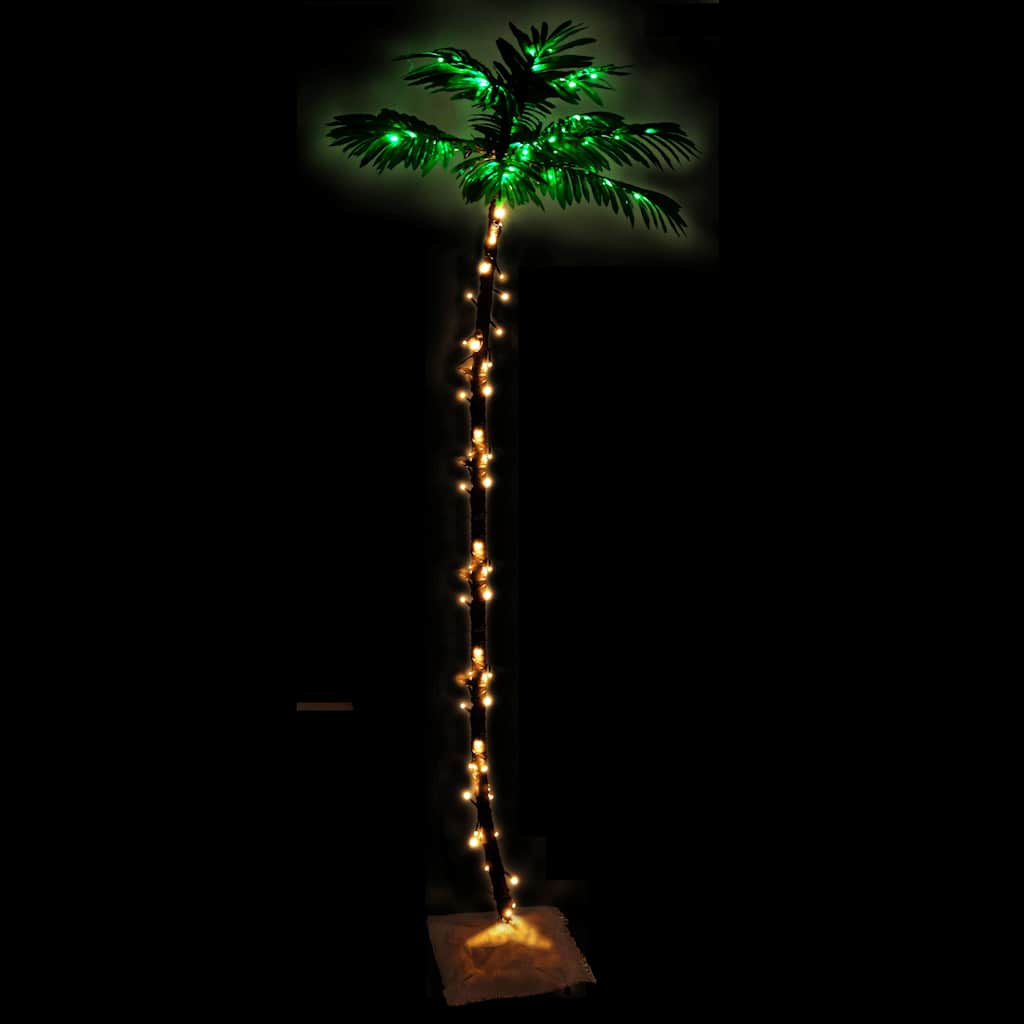 LED-palmetræ 300 cm 192 LED'er varmt hvidt lys hvid