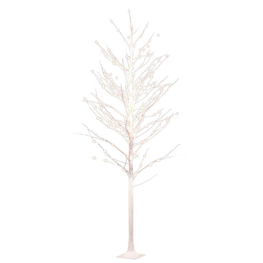 LED-birketræ 300 cm 240 LED'er varmt hvidt lys hvid