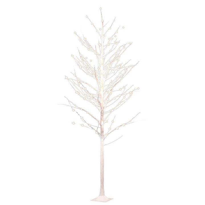 LED-birketræ 300 cm 240 LED'er varmt hvidt lys hvid