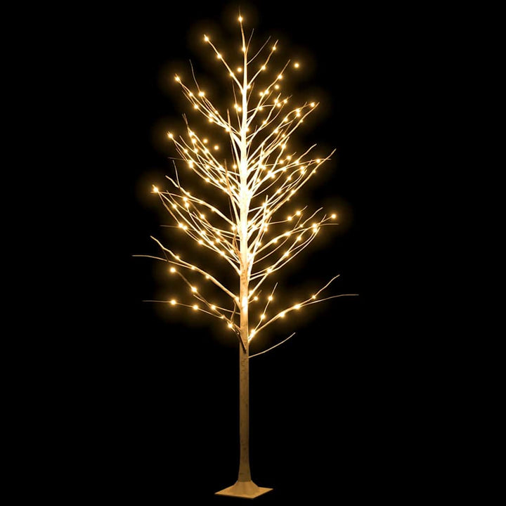 LED-birketræ 300 cm 240 LED'er varmt hvidt lys hvid