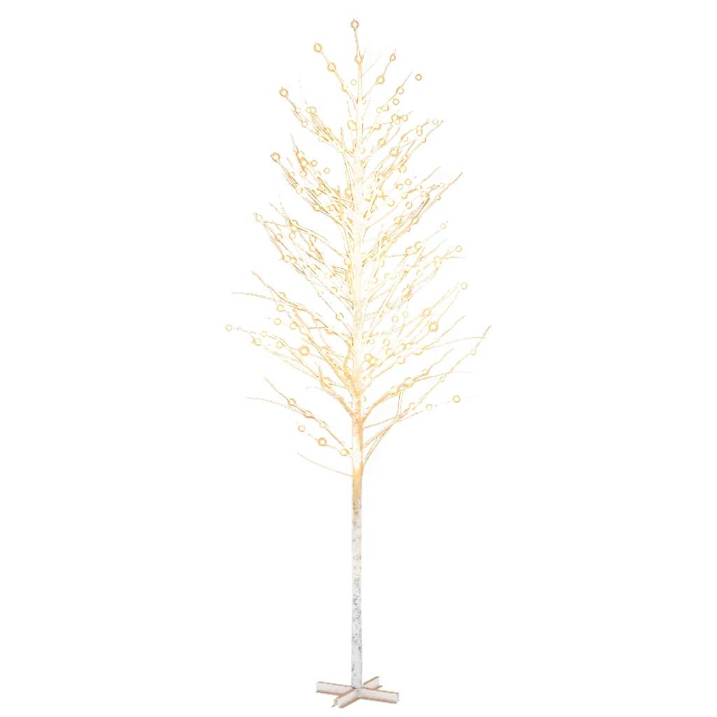 LED-birketræ 400 cm 672 LED'er varmt hvidt lys hvid