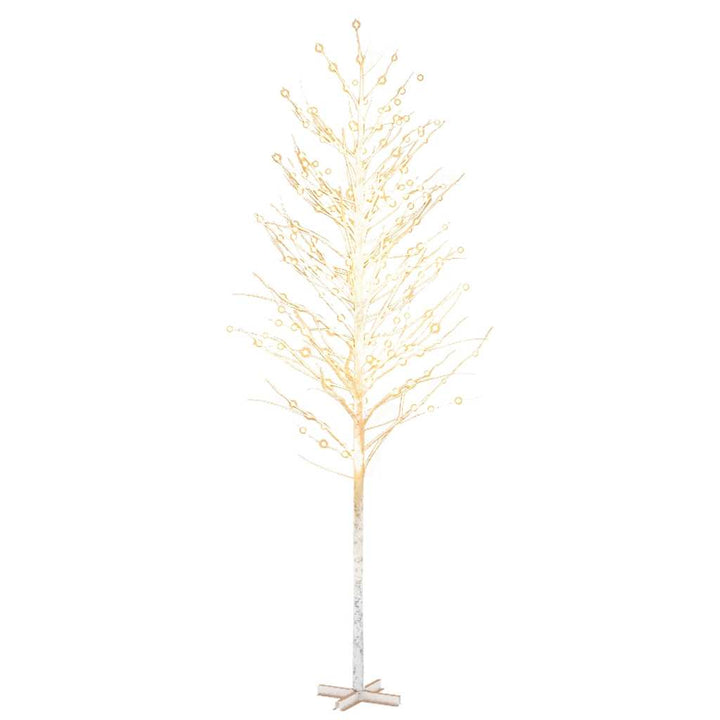 LED-birketræ 400 cm 672 LED'er varmt hvidt lys hvid