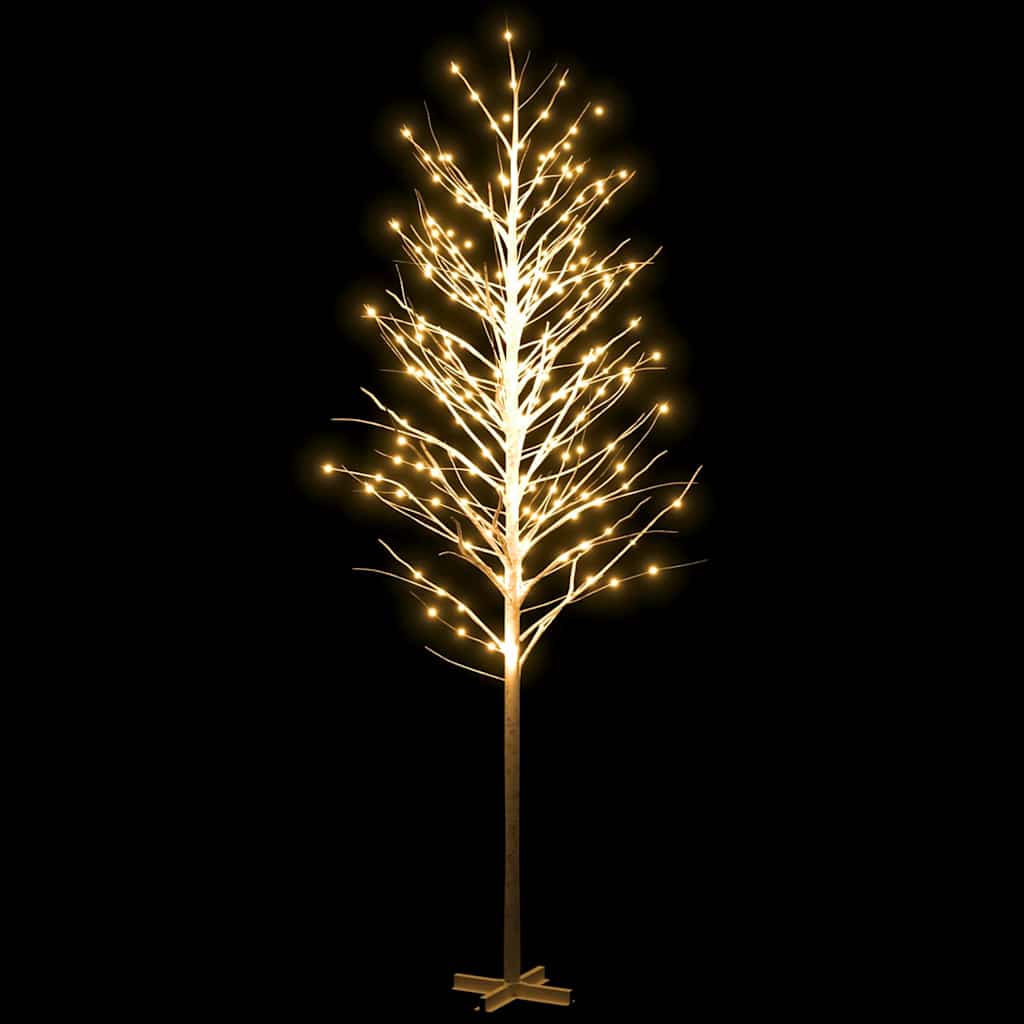 LED-birketræ 400 cm 672 LED'er varmt hvidt lys hvid
