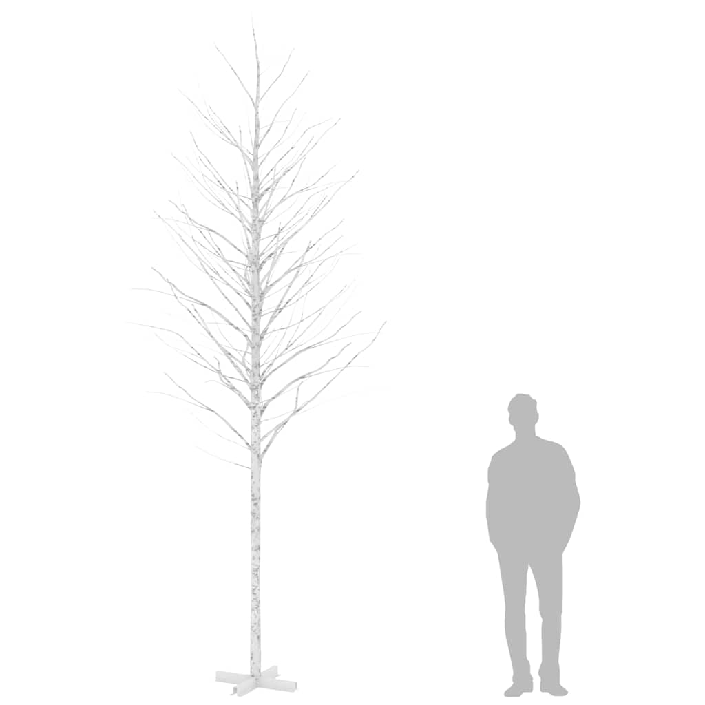LED-birketræ 400 cm 672 LED'er varmt hvidt lys hvid