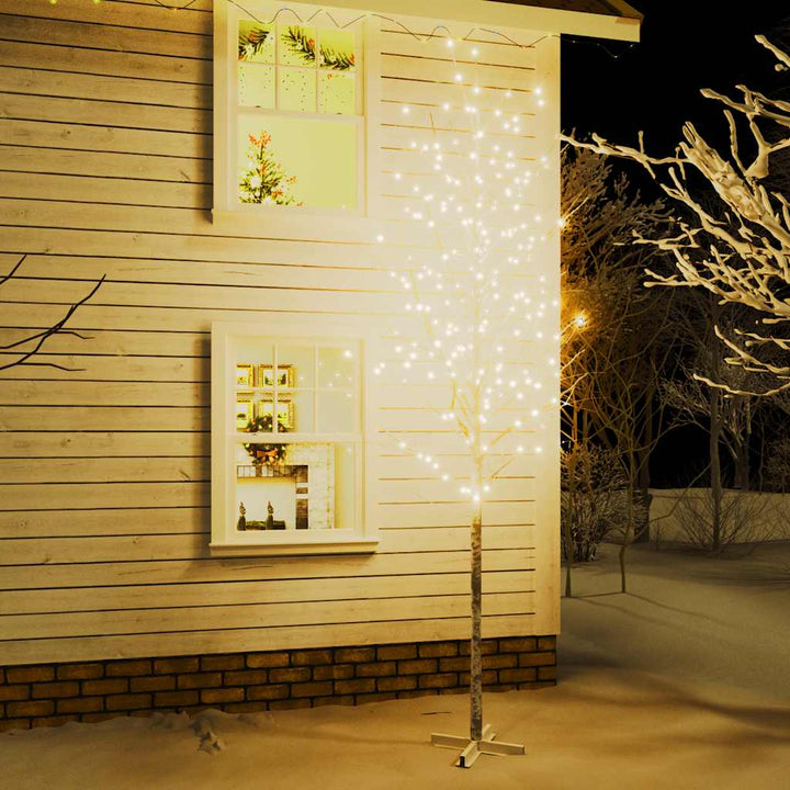 LED-birketræ 400 cm 672 LED'er varmt hvidt lys hvid
