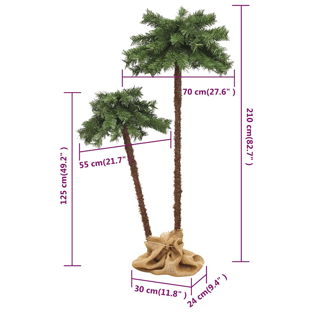 juletræ med LED-lys 125 cm og 210 cm
