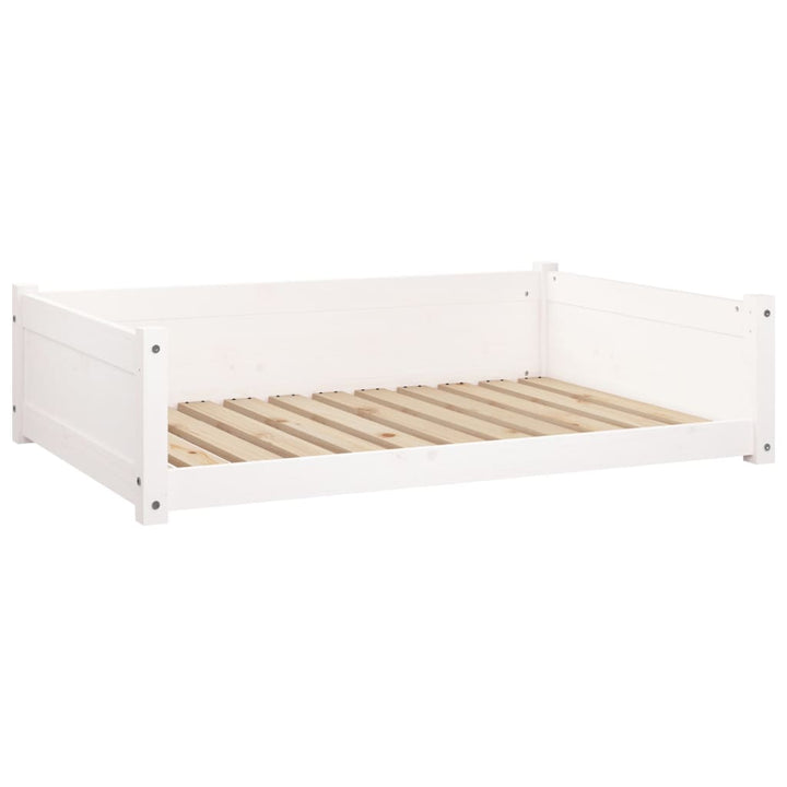 hundeseng 105,5x75,5x28 cm massivt fyrretræ hvid