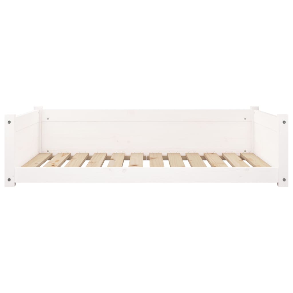 hundeseng 105,5x75,5x28 cm massivt fyrretræ hvid