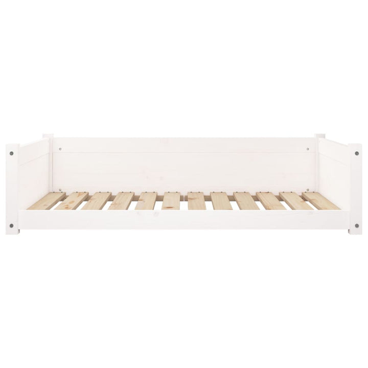 hundeseng 105,5x75,5x28 cm massivt fyrretræ hvid