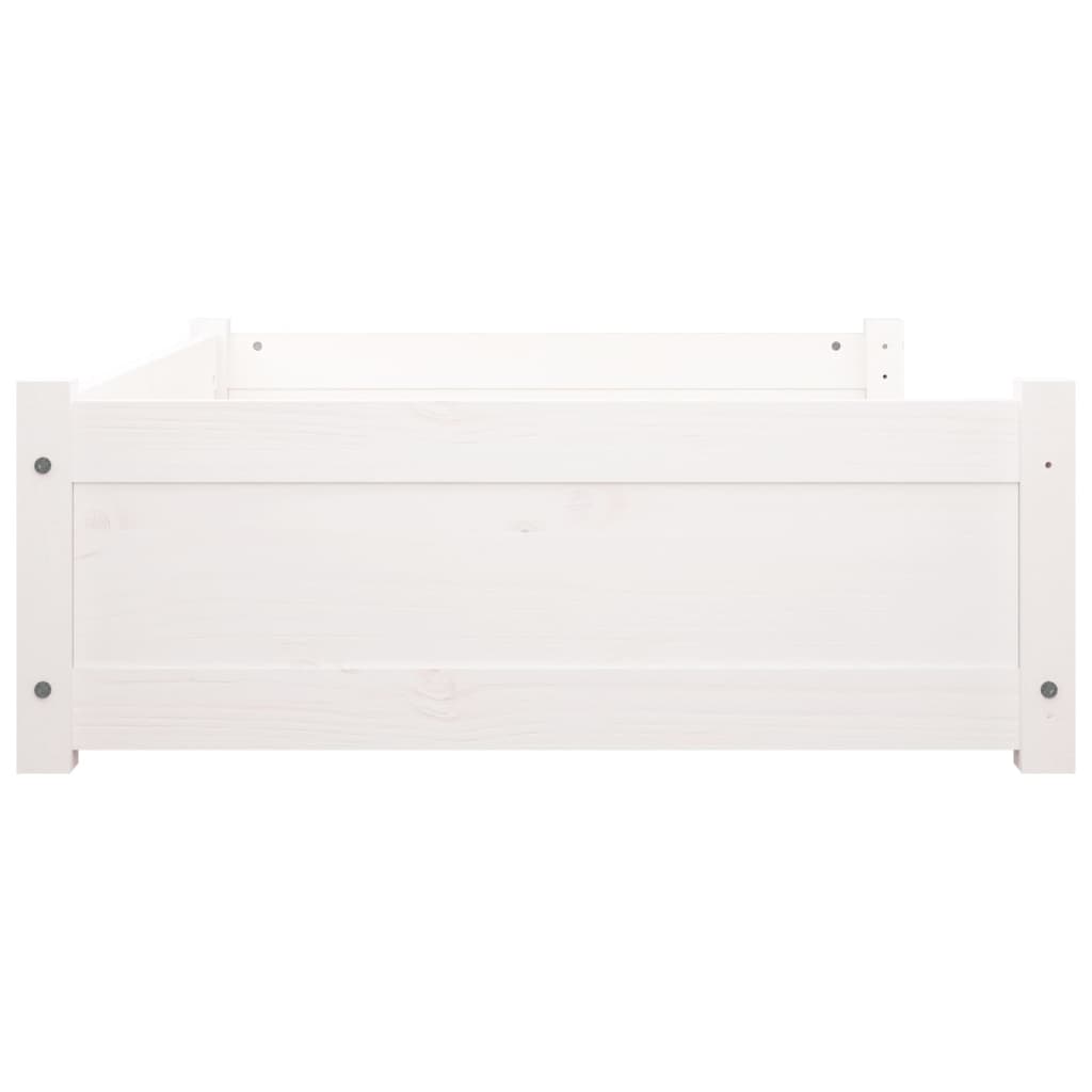 hundeseng 105,5x75,5x28 cm massivt fyrretræ hvid