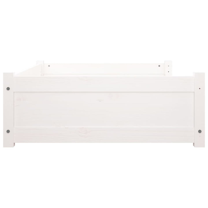 hundeseng 105,5x75,5x28 cm massivt fyrretræ hvid