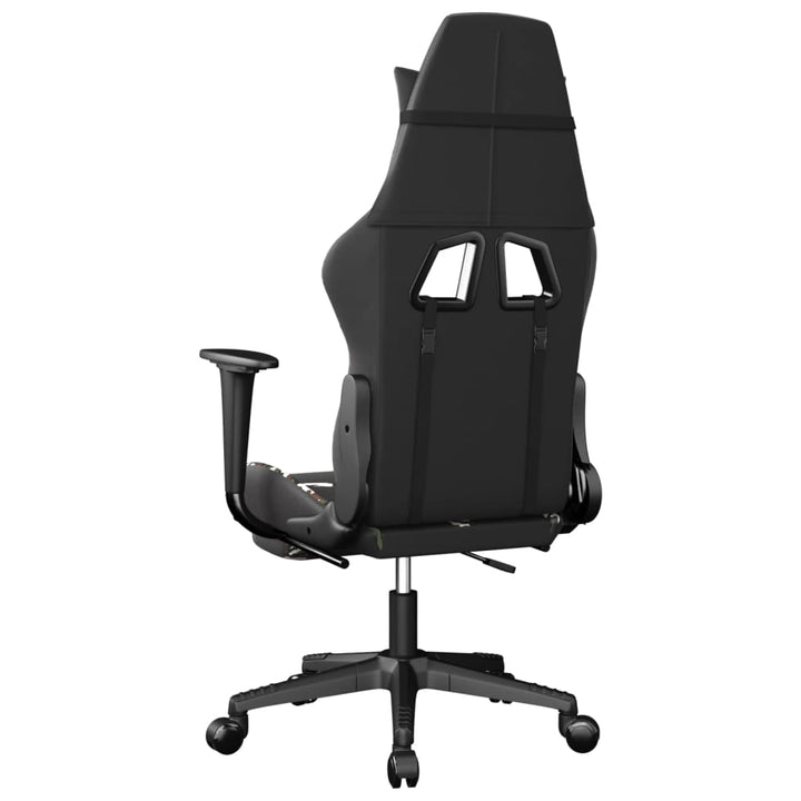 gamingstol m. massage og fodstøtte kunstlæder sort camouflage