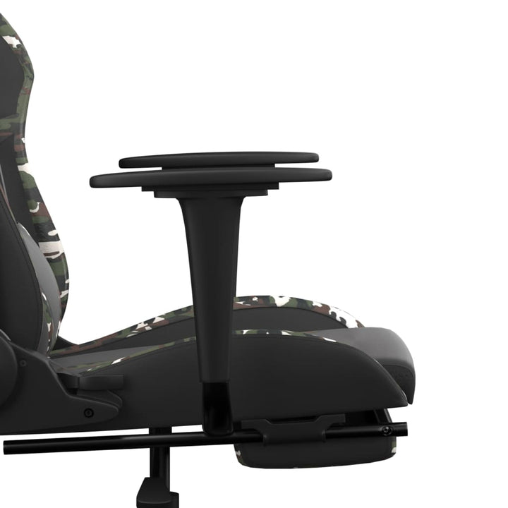 gamingstol m. massage og fodstøtte kunstlæder sort camouflage